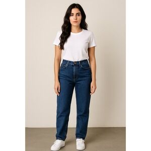 Wrangler High Rise Tapered Dark Wash Denim Jeans Size‎ 10 x 34 Retro Classic